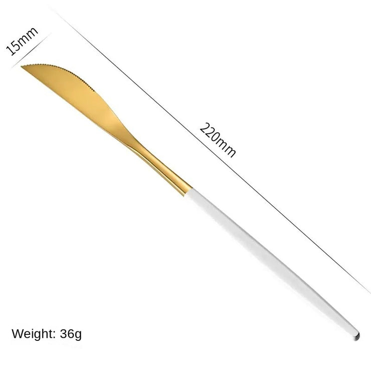 Stainless Steel Cutlery Set with Portuguese Gold Spray