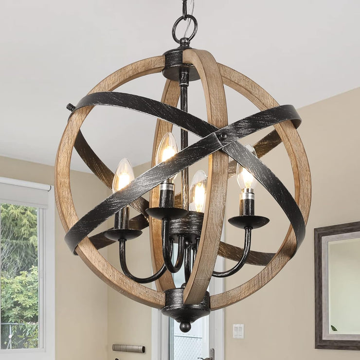 Farmhouse Chandelier Light Fixtures 4-Light Dining Room