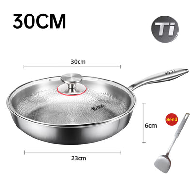 German uncoated pure titanium frying pan with fish