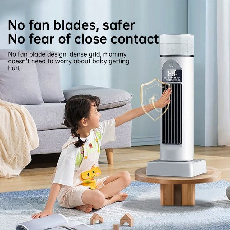 2025 NEW Portable Tower Fan – 6 Wind Speeds, Mist Bladeless,