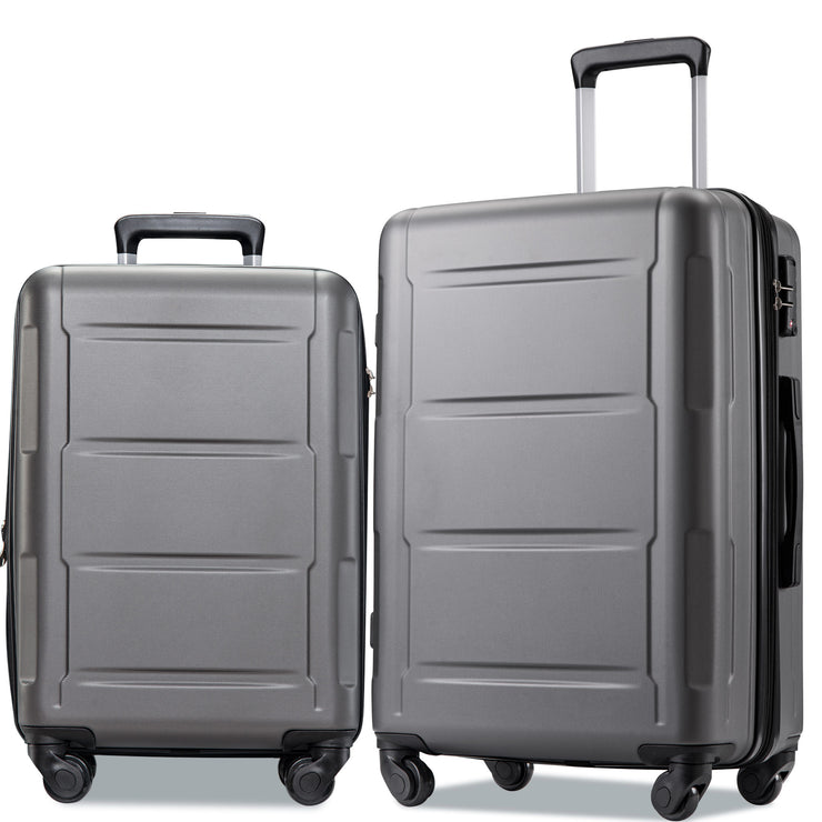 Expanable Spinner Wheel 2 Piece Luggage Set ABS Lightweight Suitcase