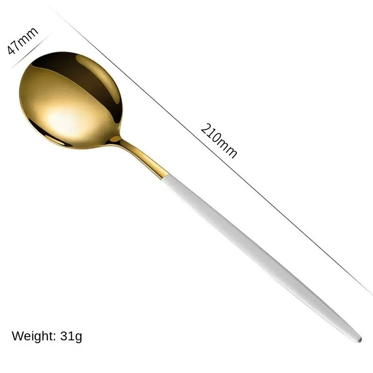 Stainless Steel Cutlery Set with Portuguese Gold Spray