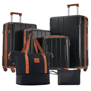 Hard shell luggage set 6-piece luggage set, expandable lightweight