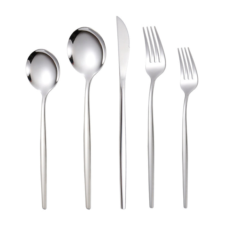 Portuguese Stainless Steel Knife Fork Spoon Golden Steak Knife Fork Set