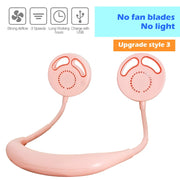 Mini USB Portable Fan Neck Fan Neckband With Rechargeable Battery Small Desk Fans handheld  Air Cooler Conditioner for Room