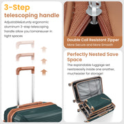 Luggage set of 4 pieces (14/20/24/28) with 4 360 degree