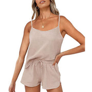 Summer new ladies pure color home service suspender