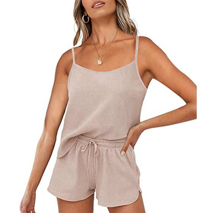 Summer new ladies pure color home service suspender