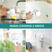 5-in-1 Electric Cleaning Brush Bathroom Wash Brush Kitchen Cleaning Tool