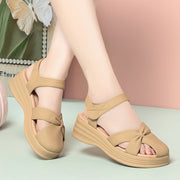 Thick Sole Summer Women's Shoes Soft Leather Comfortable Beach Sandals Outdoor Wear Soft Sole Mother's Sandals Lightweight