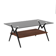 Rectangle Coffee Table with Tempered Glass