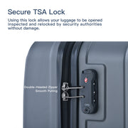 3 Piece Luggage Sets ABS Lightweight Suitcase with Two Hooks