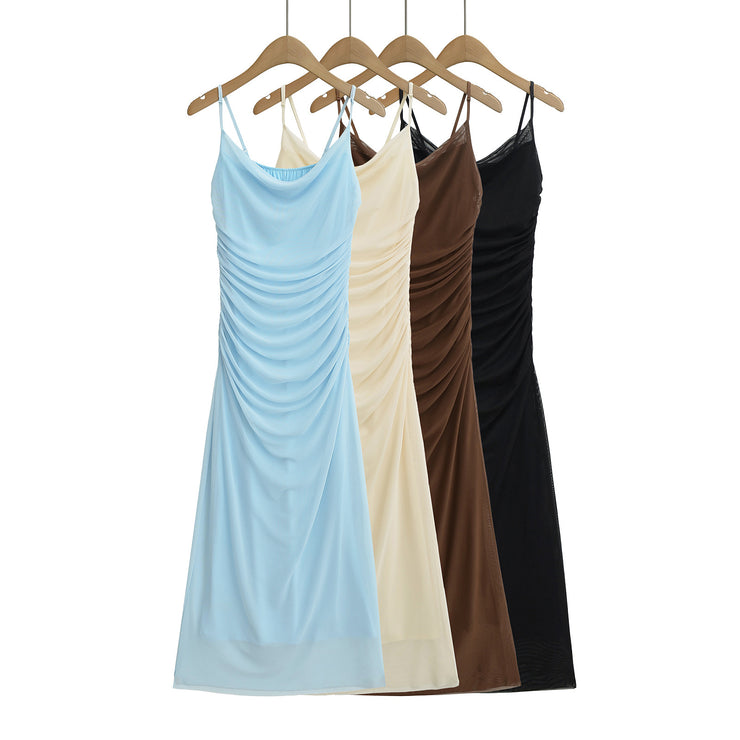 Wrinkle slimming figure enhancing sexy suspender dress