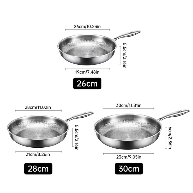German uncoated pure titanium frying pan with fish