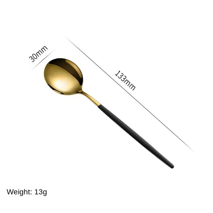 Stainless Steel Cutlery Set with Portuguese Gold Spray