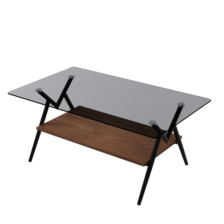 Rectangle Coffee Table with Tempered Glass
