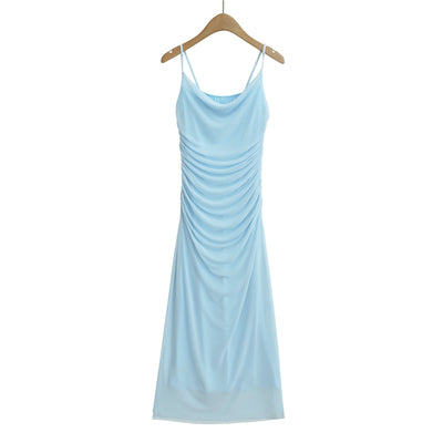 Wrinkle slimming figure enhancing sexy suspender dress
