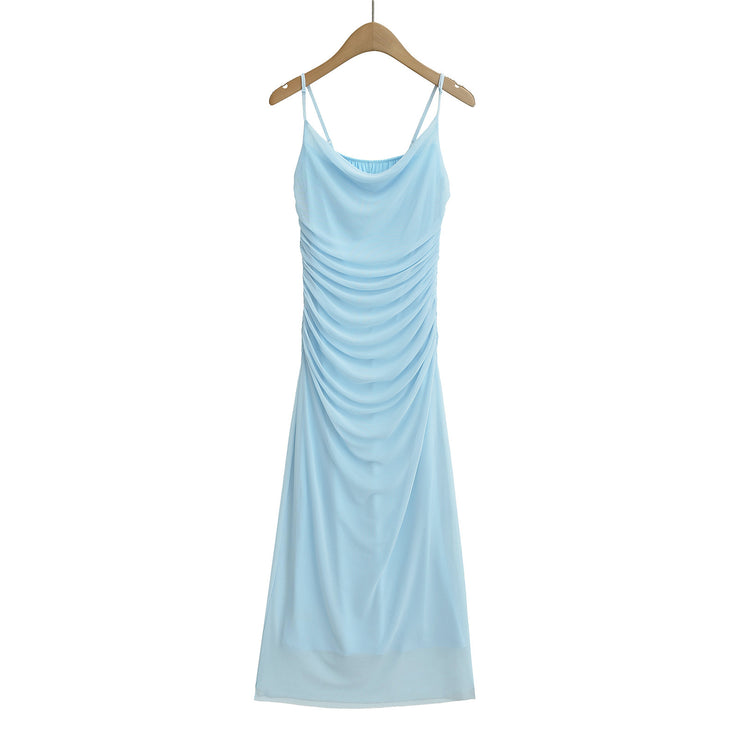 Wrinkle slimming figure enhancing sexy suspender dress