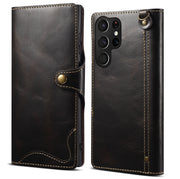 Samsung S22 Retro Leather Leather Case S24Ultra Phone Case