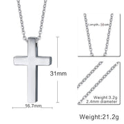 Vnox Classic Blank Cross Necklaces Prayer Christ Men Jewelry