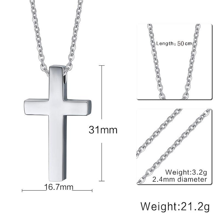 Vnox Classic Blank Cross Necklaces Prayer Christ Men Jewelry
