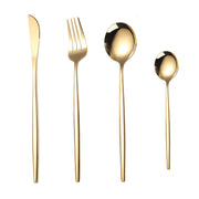 Portuguese Stainless Steel Knife Fork Spoon Golden Steak Knife Fork Set