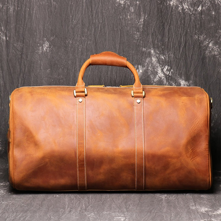 European and American retro men's genuine leather handbag travel bag women's crazy horse leather crossbody large luggage bag cowhide gym bag