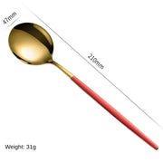 Stainless Steel Cutlery Set with Portuguese Gold Spray