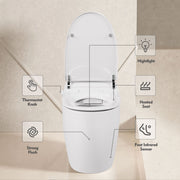 toilet, with foot sensor flushing, white night