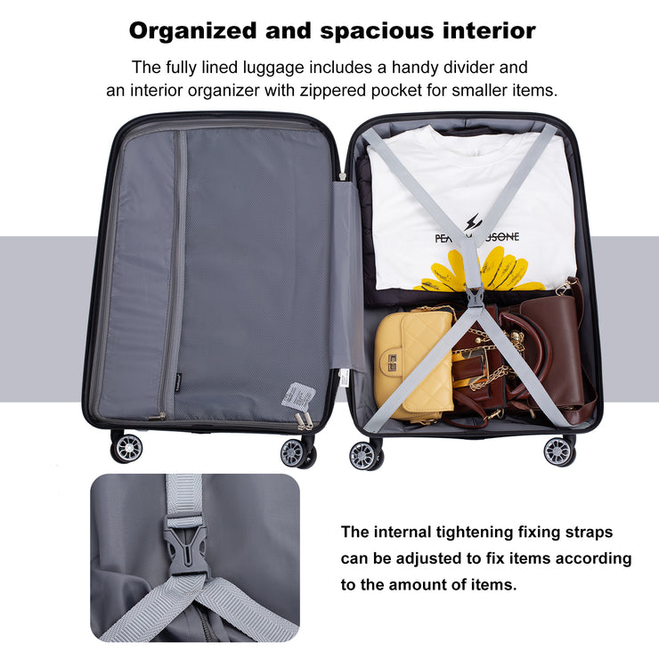 Hardshell Suitcase Spinner Wheels PP Luggage Sets Lightweight Durable