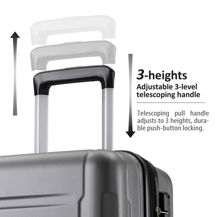 Expanable Spinner Wheel 2 Piece Luggage Set ABS Lightweight Suitcase