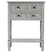 TREXM Narrow Console Desk, Thin Sofa Table with Three Storage Drawers