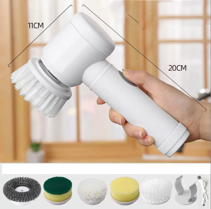 5-in-1 Electric Cleaning Brush Bathroom Wash Brush Kitchen Cleaning Tool