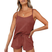Summer new ladies pure color home service suspender