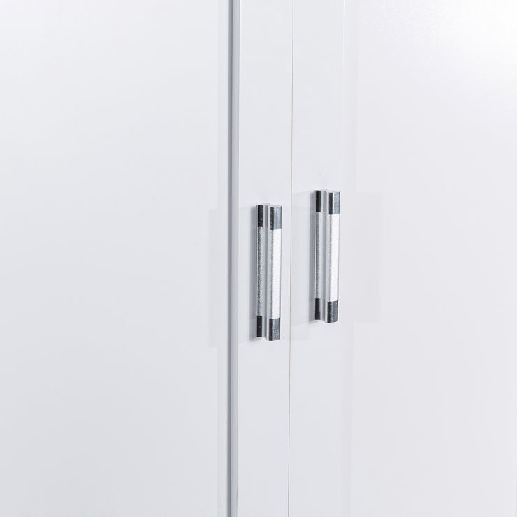 Tall Bathroom Storage Cabinet, Cabinet with Two Doors and Drawers, Adjustable Shelf, MDF Board, White