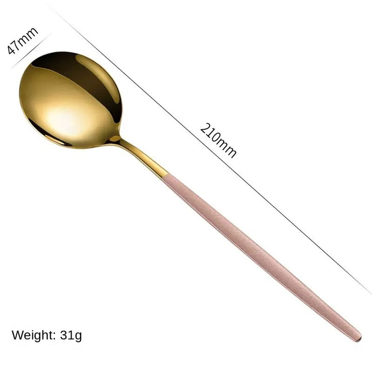Stainless Steel Cutlery Set with Portuguese Gold Spray