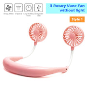 Mini USB Portable Fan Neck Fan Neckband With Rechargeable Battery Small Desk Fans handheld  Air Cooler Conditioner for Room