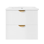 Modern 24-Inch Wall-Mounted Bathroom vanity with 2 Drawers,