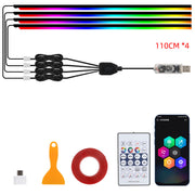 10 in 1 Car LED Acrylic Light Strip RGB Symphony Auto Interior