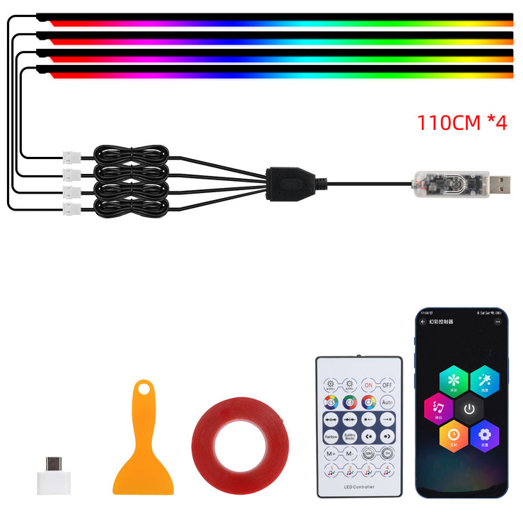 10 in 1 Car LED Acrylic Light Strip RGB Symphony Auto Interior