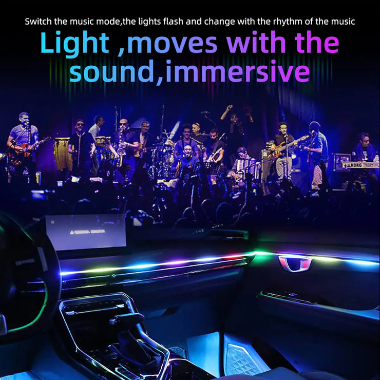10 in 1 Car LED Acrylic Light Strip RGB Symphony Auto Interior
