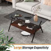 Rectangle Coffee Table with Tempered Glass