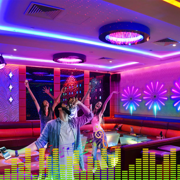 LED Sound Activated Light Drum Fireworks Light