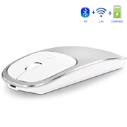 Aluminum alloy dual-mode wireless Bluetooth mouse rechargeable silent infinite computer accessories