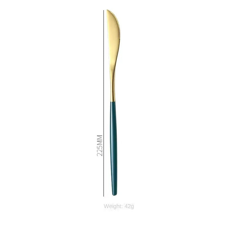 Stainless Steel Cutlery Set with Portuguese Gold Spray