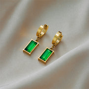 Style Unique Design Blade Chain Luxury Emerald Zircon Pendant
