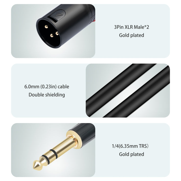1/4 TRS stereo 6.35 rpm dual card Nong Gong XLR 1/2 mixing console connection cable