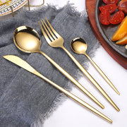 Portuguese Stainless Steel Knife Fork Spoon Golden Steak Knife Fork Set