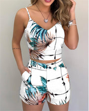 Summer Women Fashion 2-piece Outfit Set Sleeveless