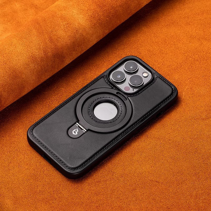 Suitable for Apple 16Promax phone case leather magnetic bracket iPhone 15